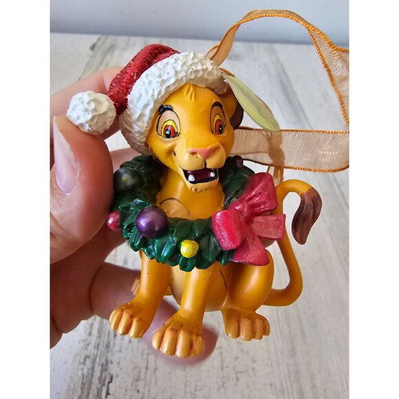 Danbury mint Simba Lion King wreath ornament RARE glitter Xmas tree - Picture 2 of 8